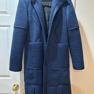 PH5 Blue Hooded Coat by New York City designer PH5